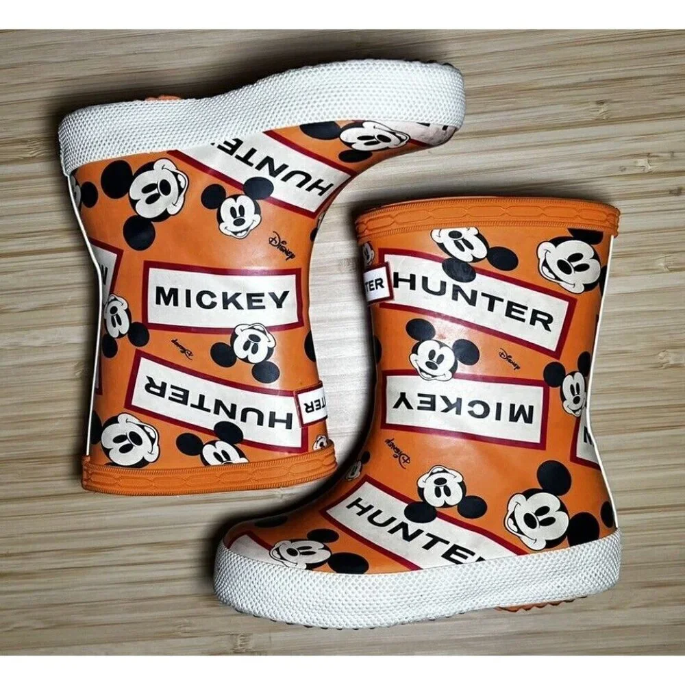 Hunter Original Kids Unisex Disney Mickey Print Boots- Kids US5B